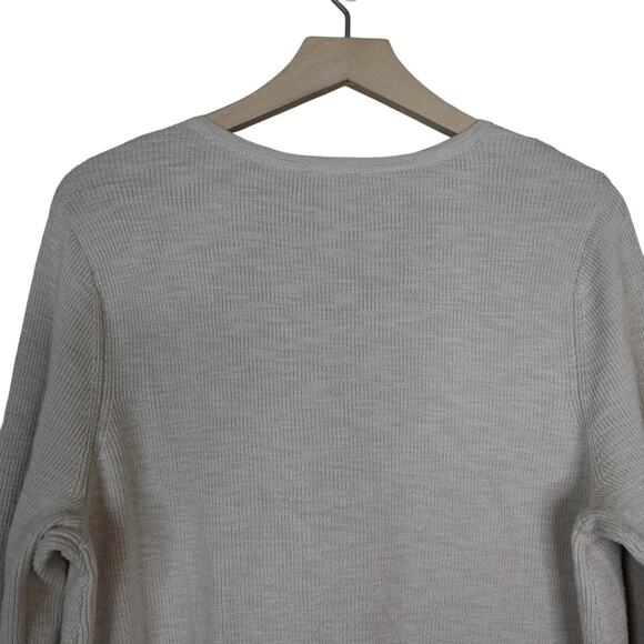 J. Jill Womens L Light Khaki V-Neck Longline Sweater - Picture 4 of 10